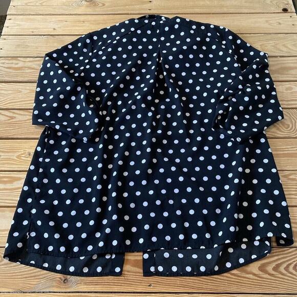 Susan Graver Dot Button Up Top Size XL Women’s Black - Picture 2 of 7